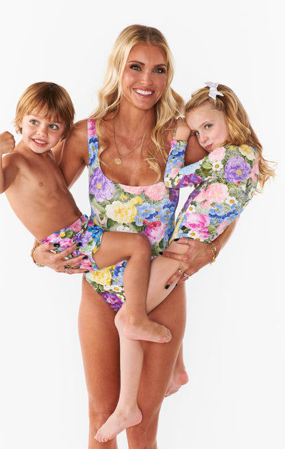 Little Surfside One Piece ~ Flower Shop Rib Scrunch