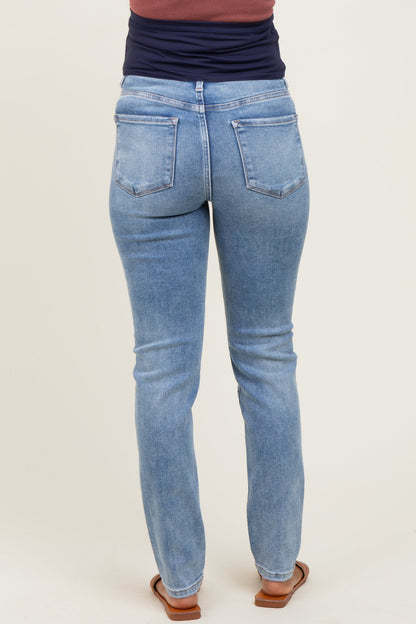 Light Blue Vintage Wash Maternity Skinny Jeans