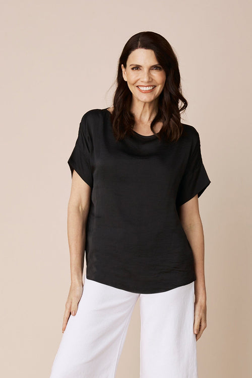 Bianca Short Sleeve Top Black