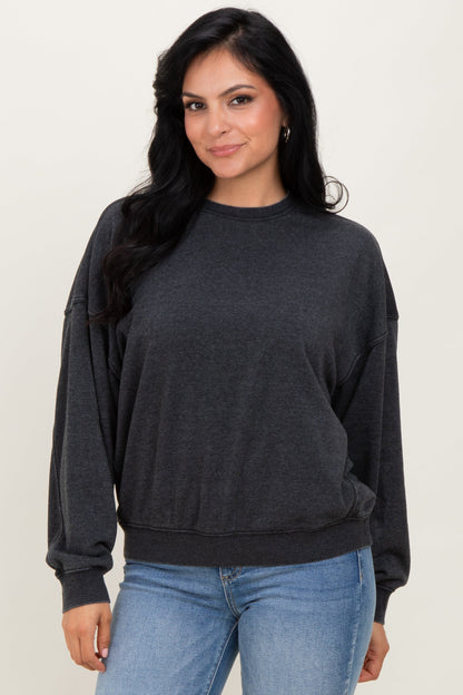 Black Long Sleeve Maternity Sweatshirt