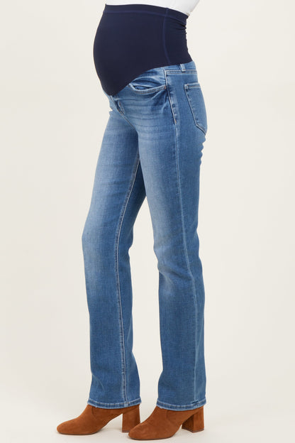 Blue Slim Straight Leg Maternity Jeans