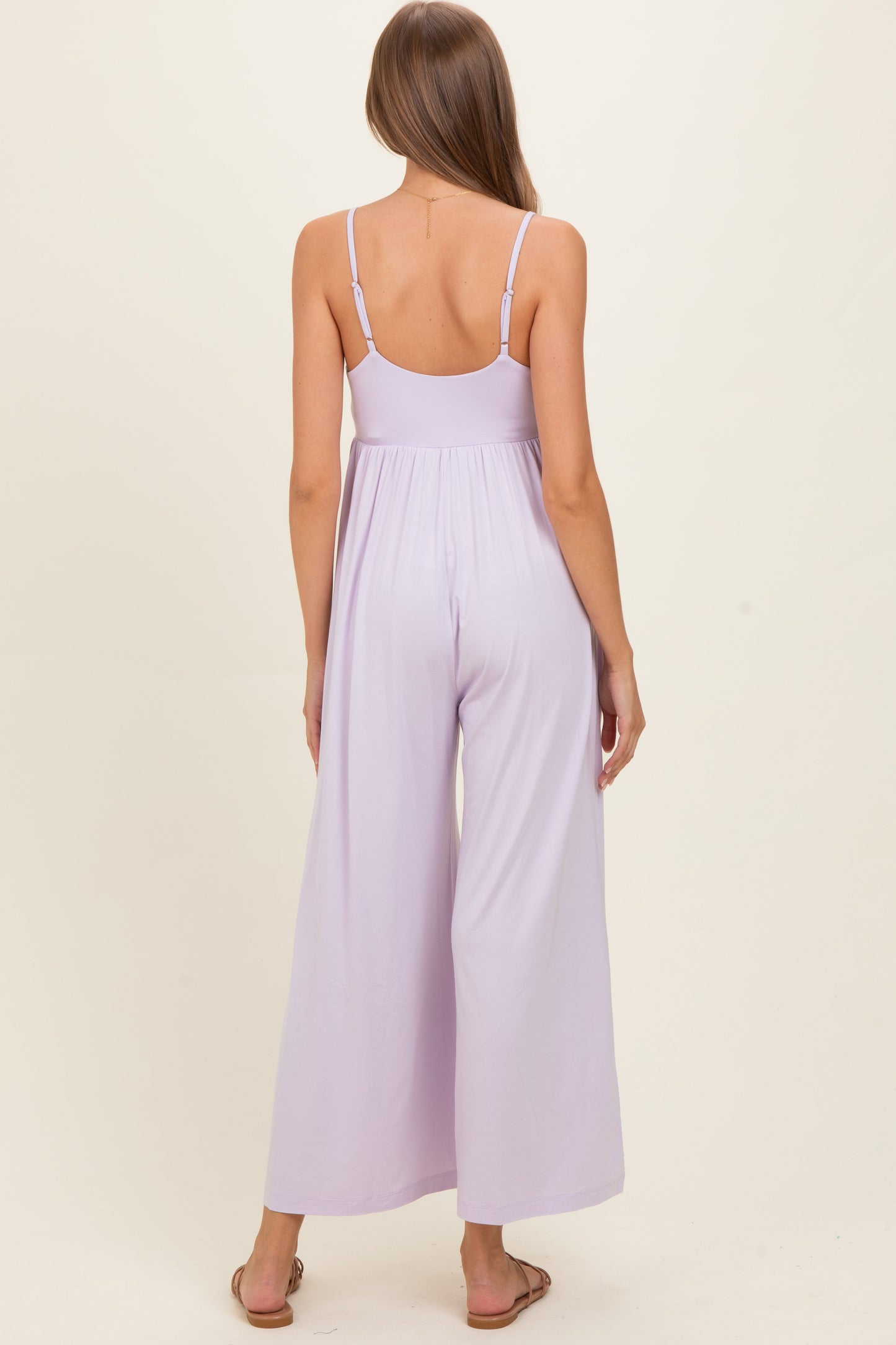 Petal Lilac Sleeveless Wide Leg Maternity Jumpsuit