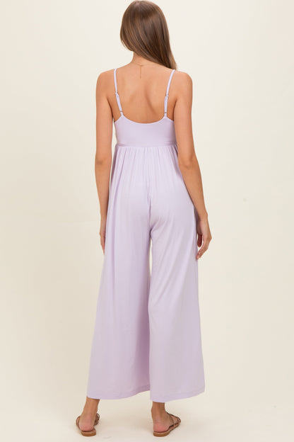 Petal Lilac Sleeveless Wide Leg Maternity Jumpsuit