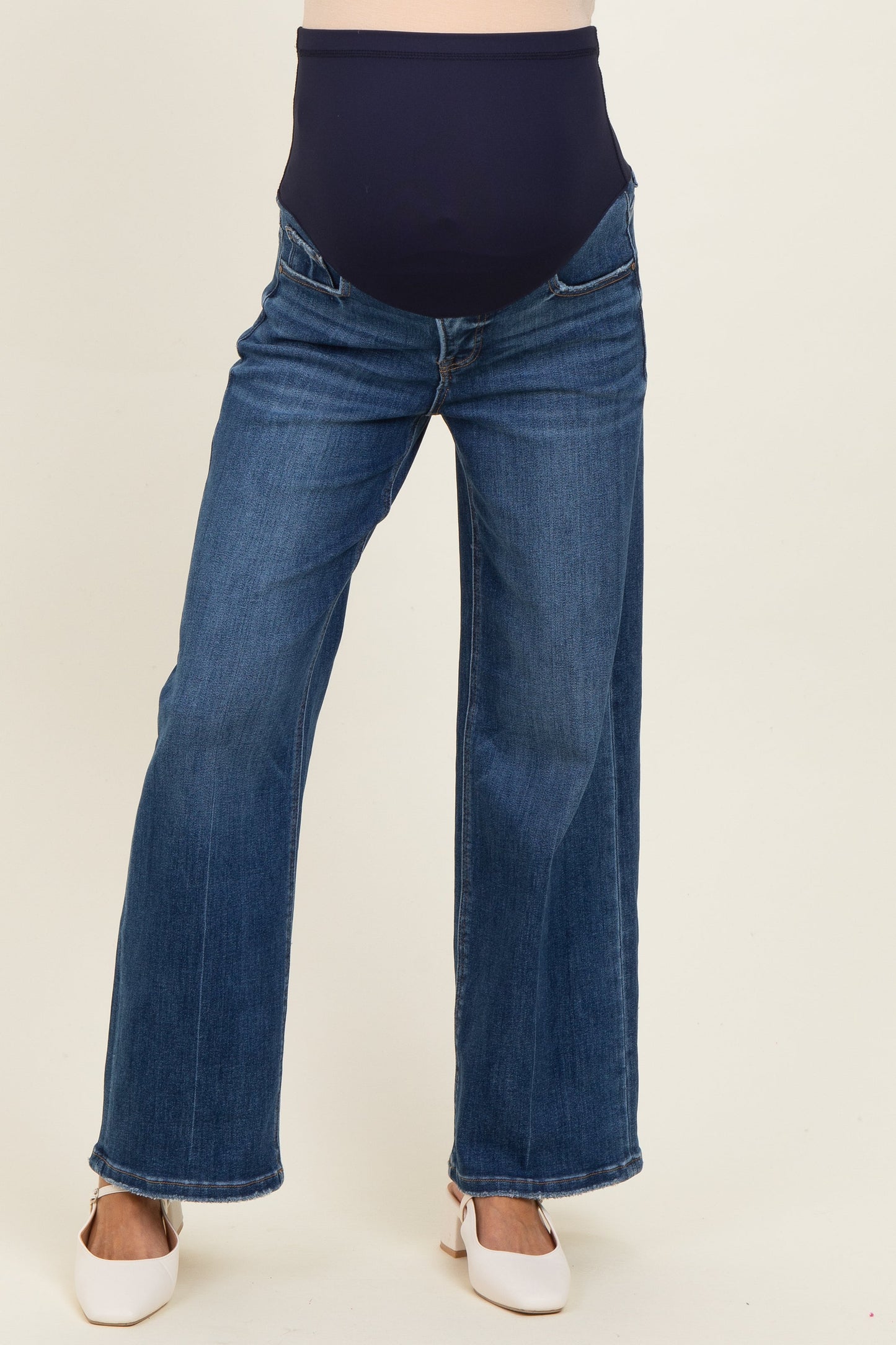 Navy Dark Wash Straight Leg Maternity jeans