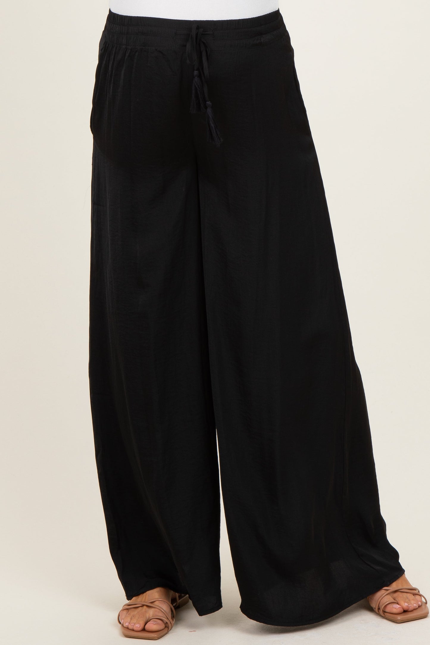 Black Palazzo Wide Leg Maternity Pants
