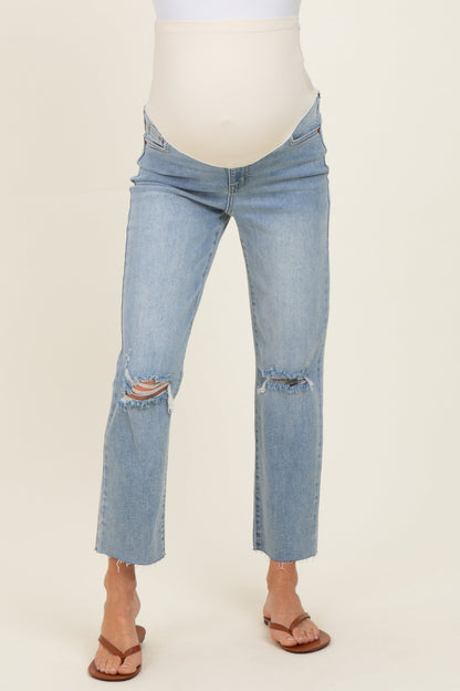 Light Straight Leg Maternity Jeans