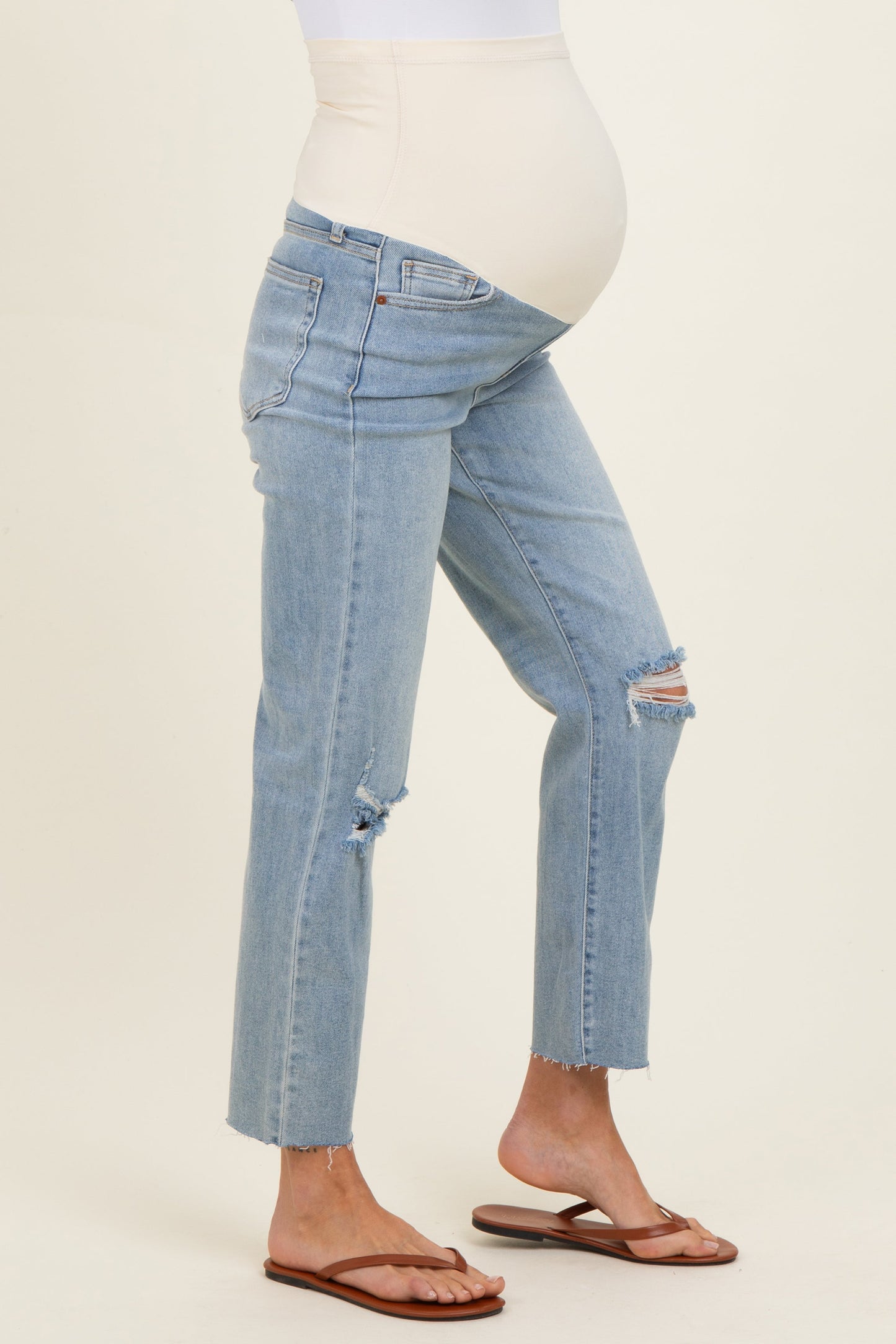 Light Straight Leg Maternity Jeans