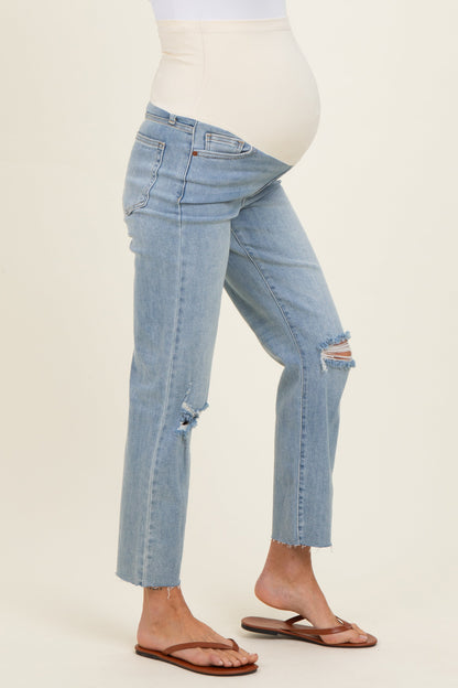 Light Straight Leg Maternity Jeans