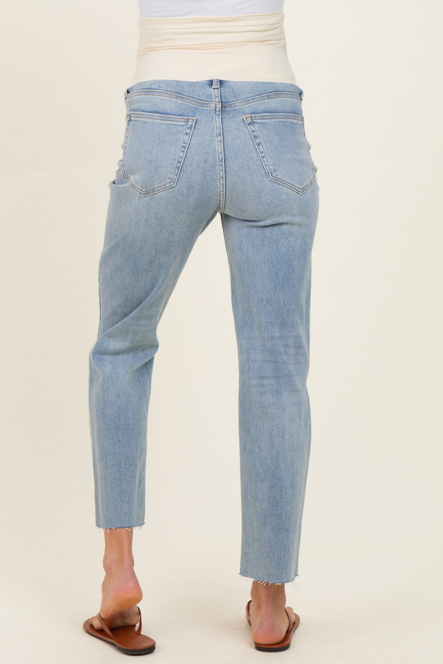 Light Straight Leg Maternity Jeans