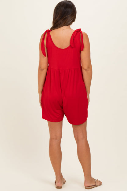 Red Knot Strap Maternity Romper