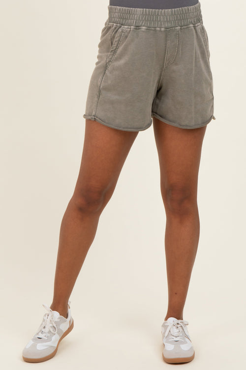 Willow Mineral Wash Terry Maternity Short