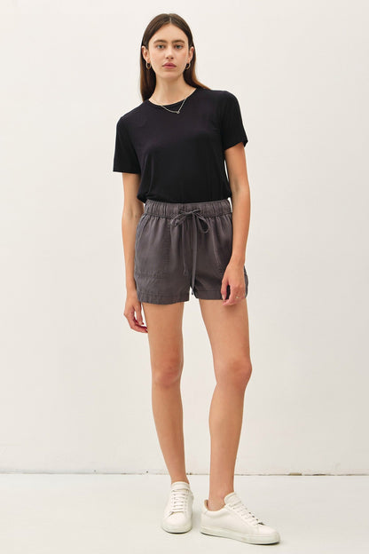 Charcoal  Pull On Maternity Short