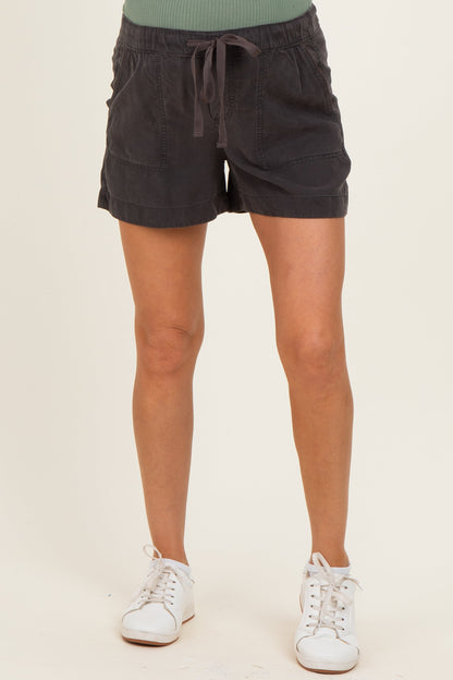 Charcoal  Pull On Maternity Short