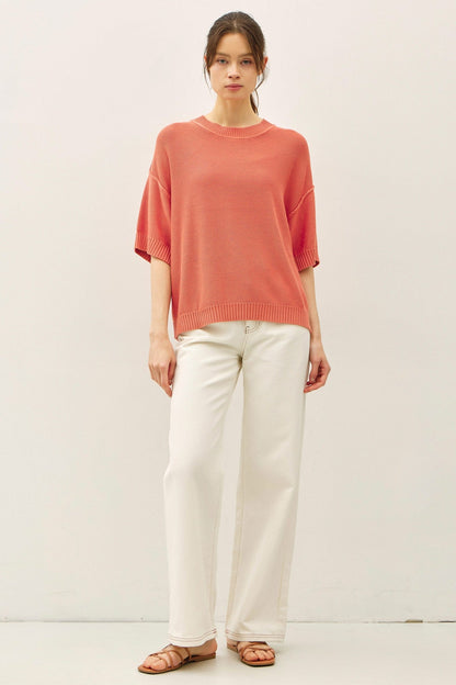 Poppy Oversize Cut Sweater Maternity Top With Raw Edge
