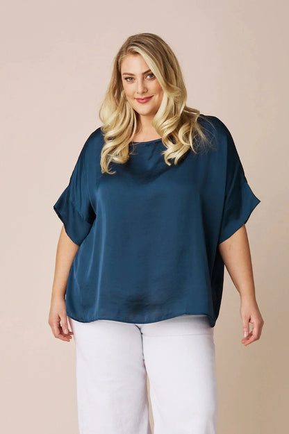 Bianca Short Sleeve Top Navy