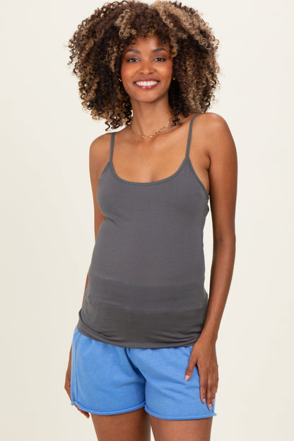Charcoal Basic Adjustable Strap Maternity Cami