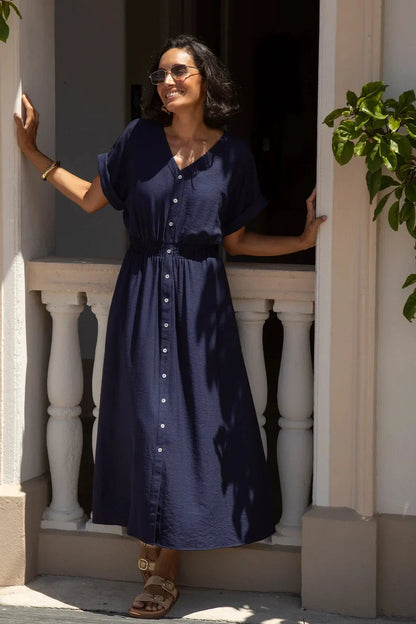 Georgina Short Sleeve Dress Navy