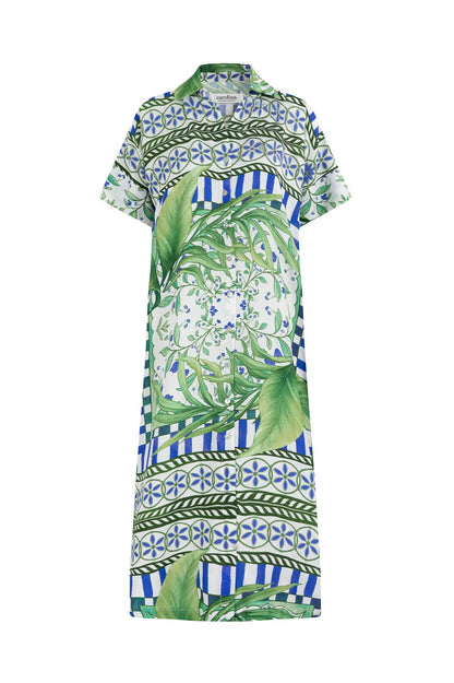 Tonya Short Sleeve Tunic Dress in Emerald