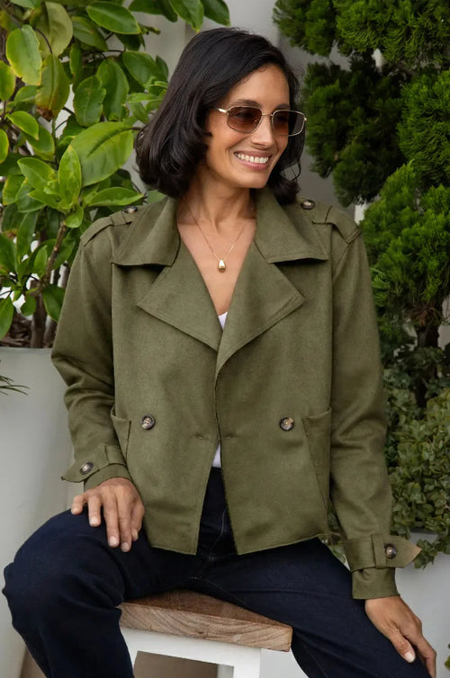 Piper Jacket Olive With Pocket