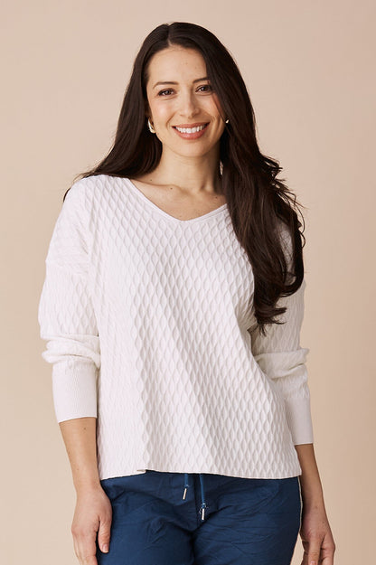 Kayla V-Neck Jumper Ivory