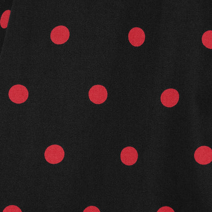 Claudia Flirty Fifties Style Polka Dot Dress In Black & Red
