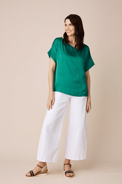 Bianca Short Sleeve Top Emerald