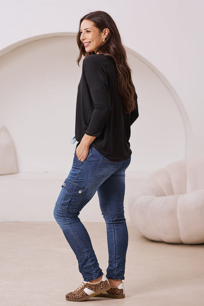 Leslie Jogger Dark Denim Blue