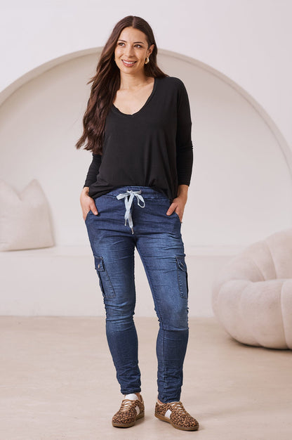 Leslie Jogger Dark Denim Blue