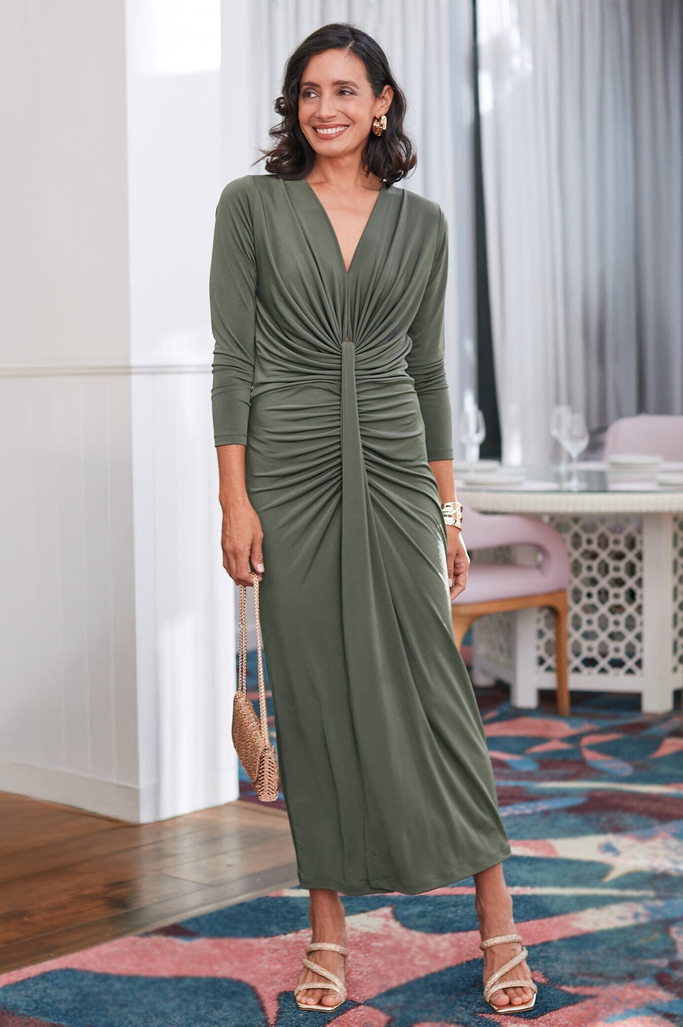 Kristen Long Sleeve Dress Sage