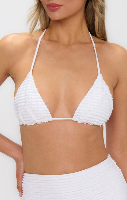 Tides Top ~ White Mini Ruffles