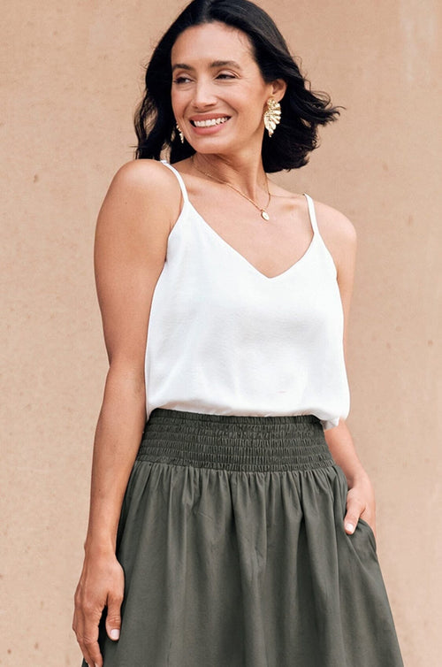 Ana Reversible Neckline Camisole Top White