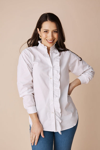 Cayla Long Sleeve Top White