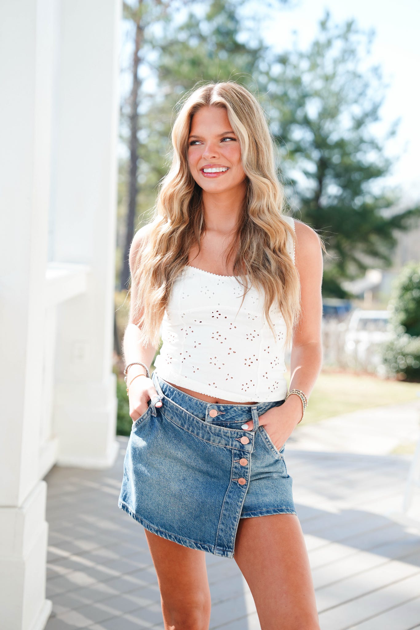 Free People Full Bloom Eyelet Cami