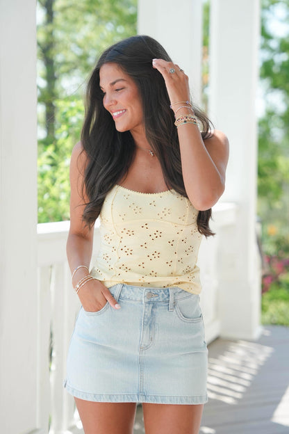 Free People Full Bloom Eyelet Cami