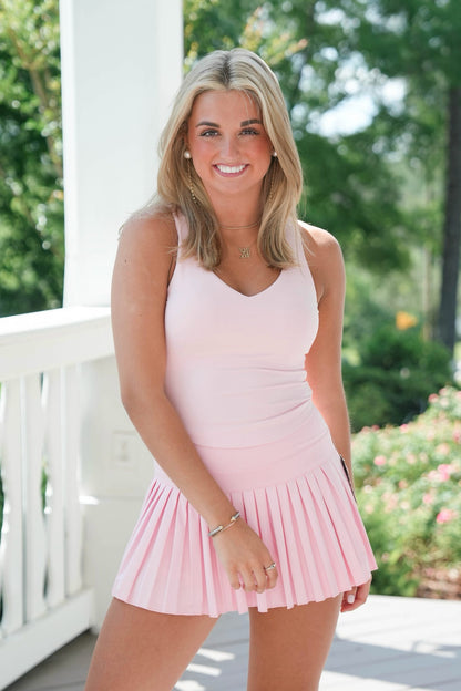 Gold Hinge Pleated Tennis Skirt