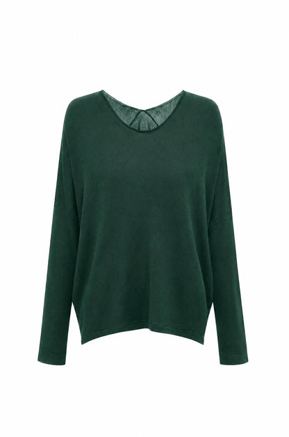 Sadie Fine Knit Jumper Forest Green