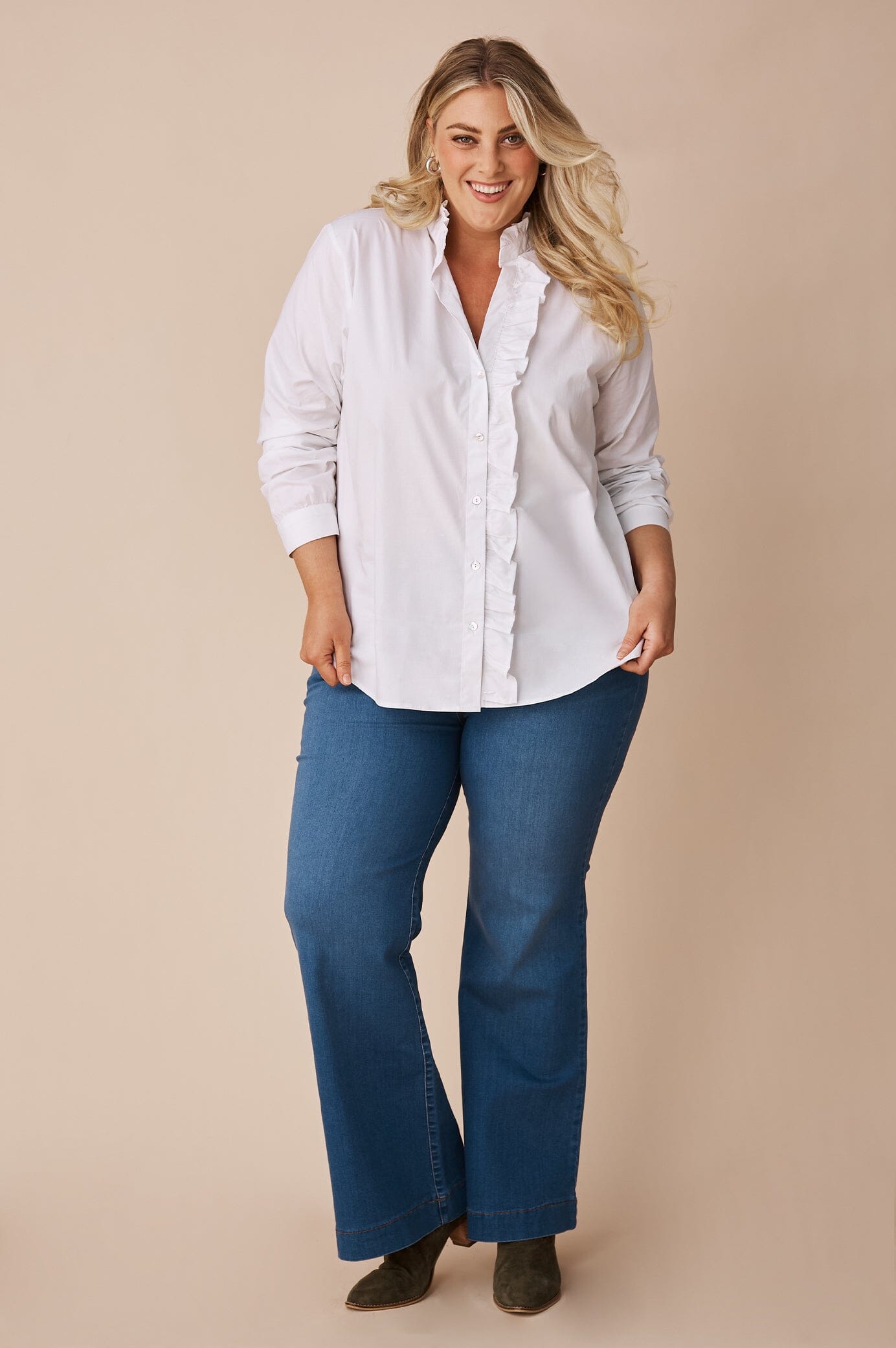 Cayla Long Sleeve Top White