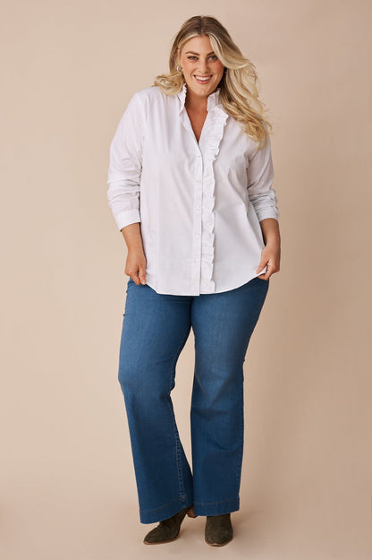 Cayla Long Sleeve Top White