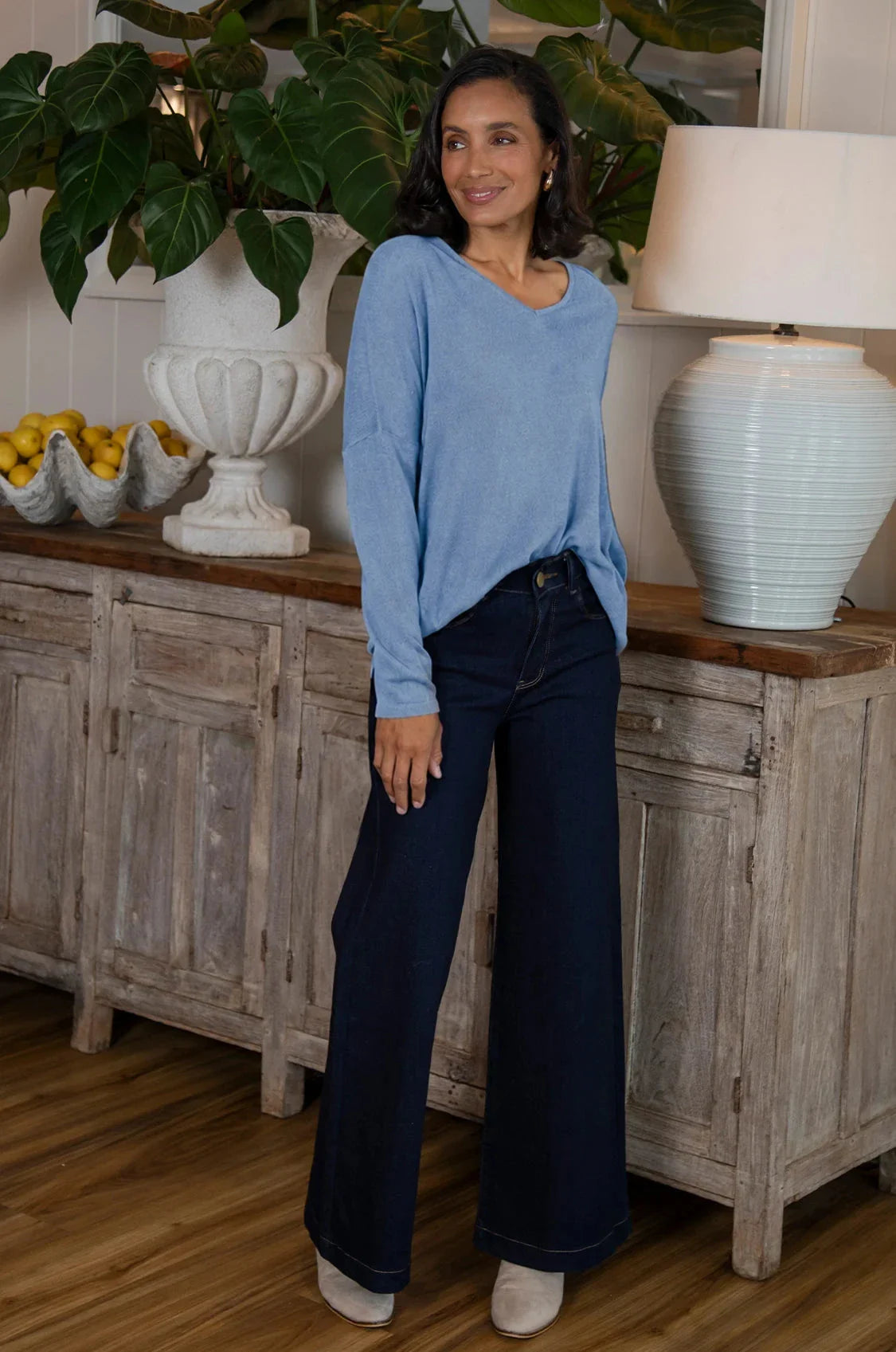Sadie Fine Knit Jumper Blue
