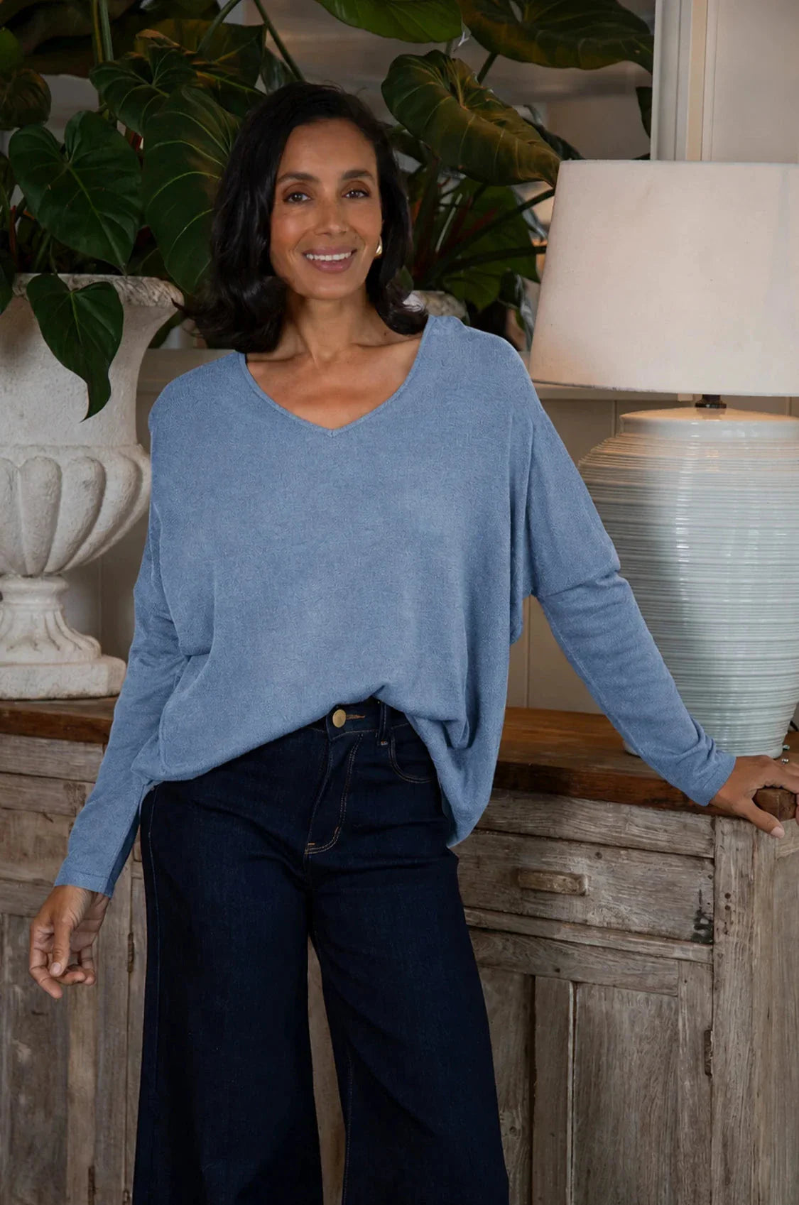 Sadie Fine Knit Jumper Blue