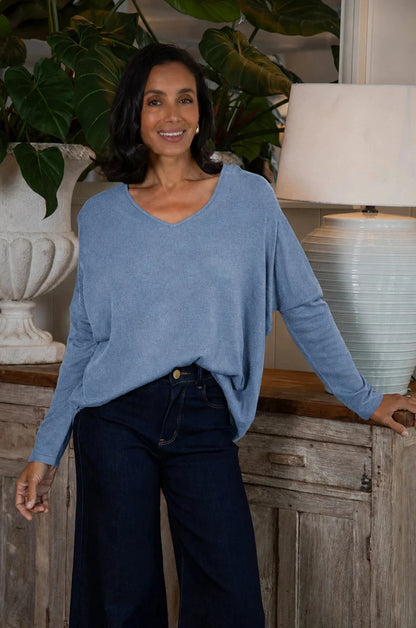 Sadie Fine Knit Jumper Blue
