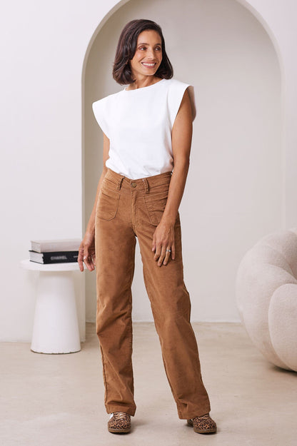 Tamsin Corduroy Pants Camel