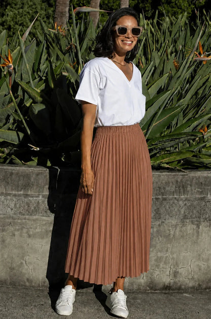 Kara Pleated Skirt Light Caramel