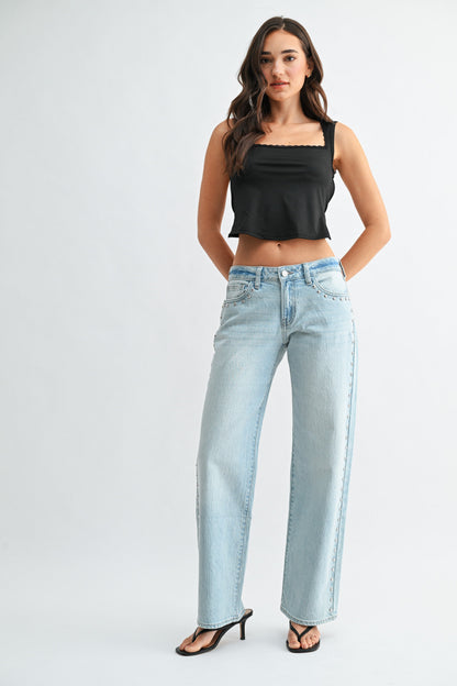 Just Black Denim Studded Jean