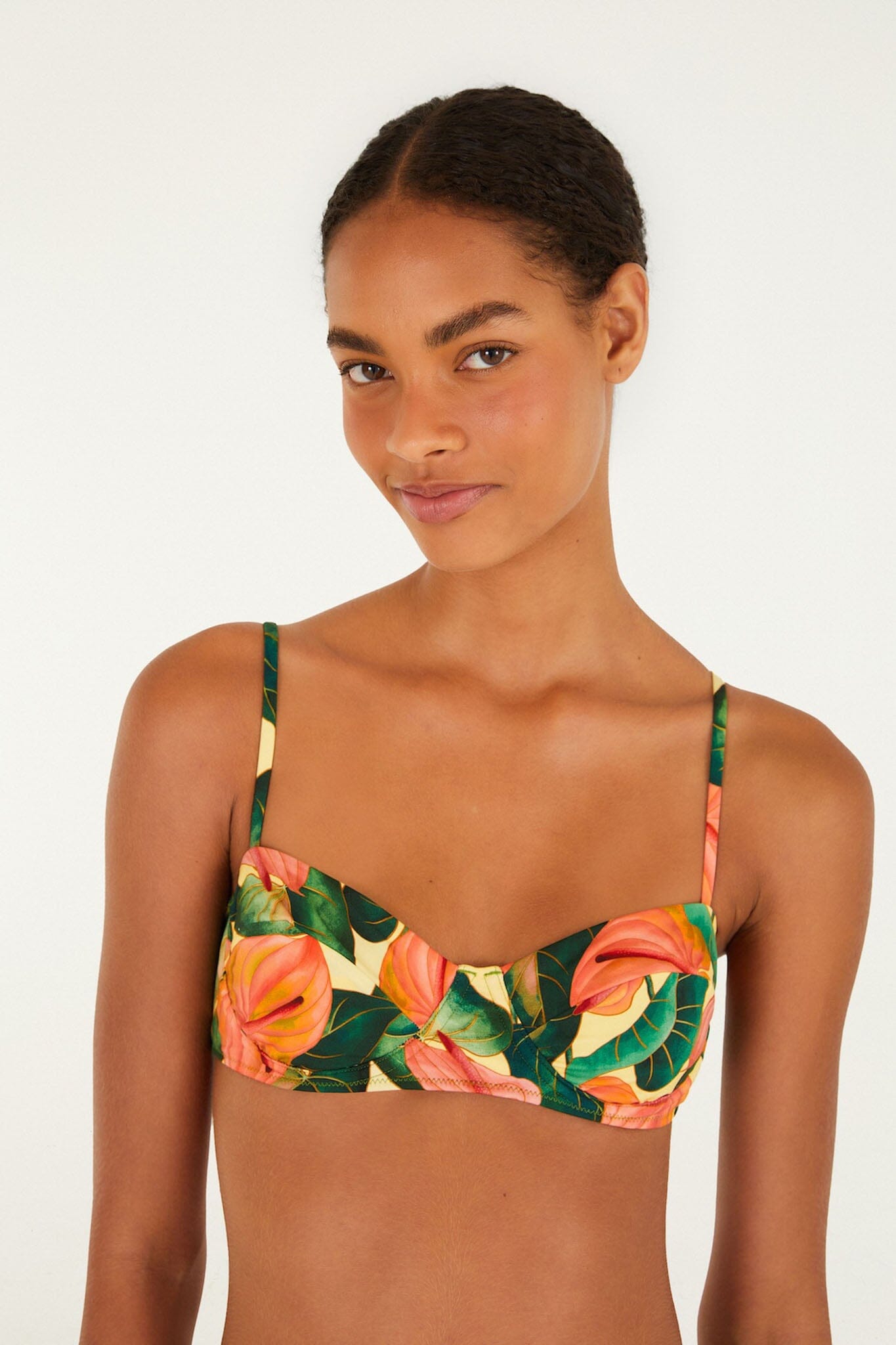 Golden Yellow Anthurium Underwire Bikini Top