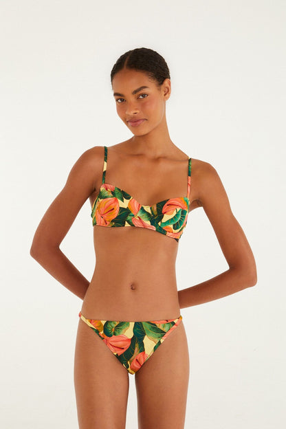 Golden Yellow Anthurium Underwire Bikini Top