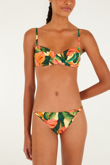 Golden Yellow Anthurium Underwire Bikini Top