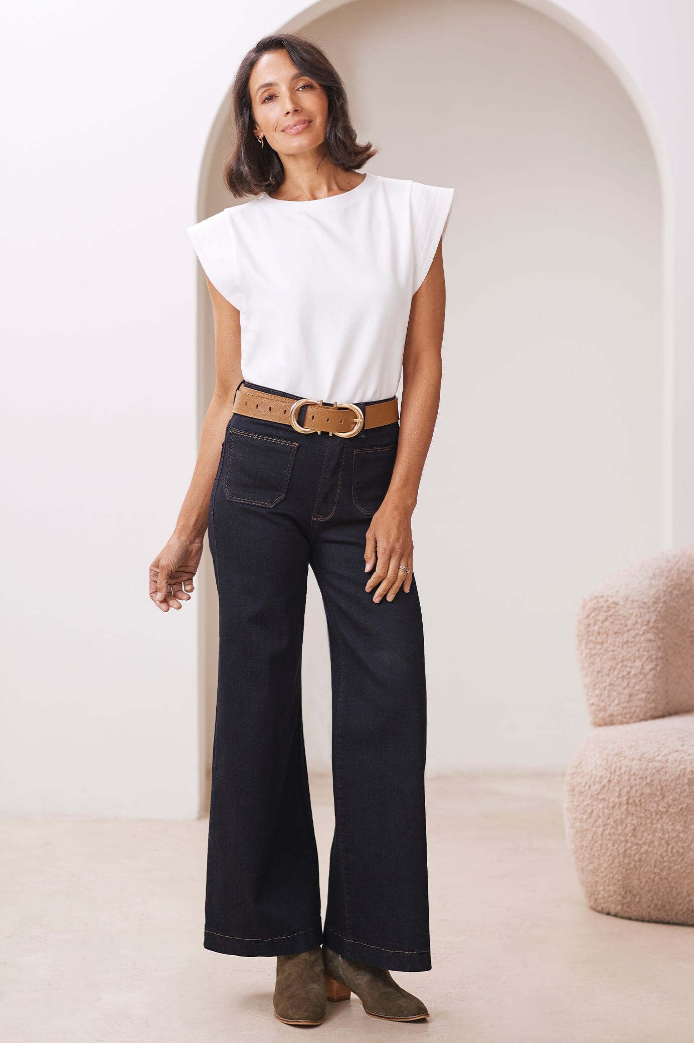 Maddy Wide Leg Dark Denim Jeans