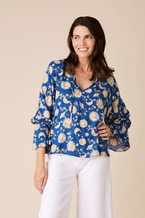 Celeste Long Sleeve Top Indigo