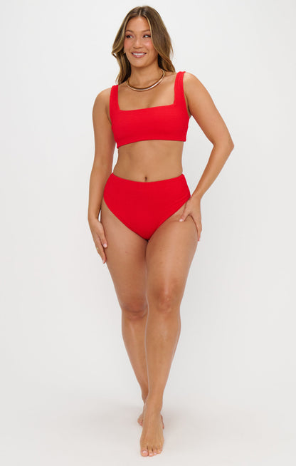 Hot Tub Top ~ Hot Tamale Red Scrunch